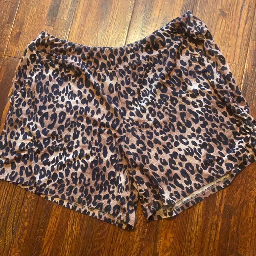Cheetah print shorts.